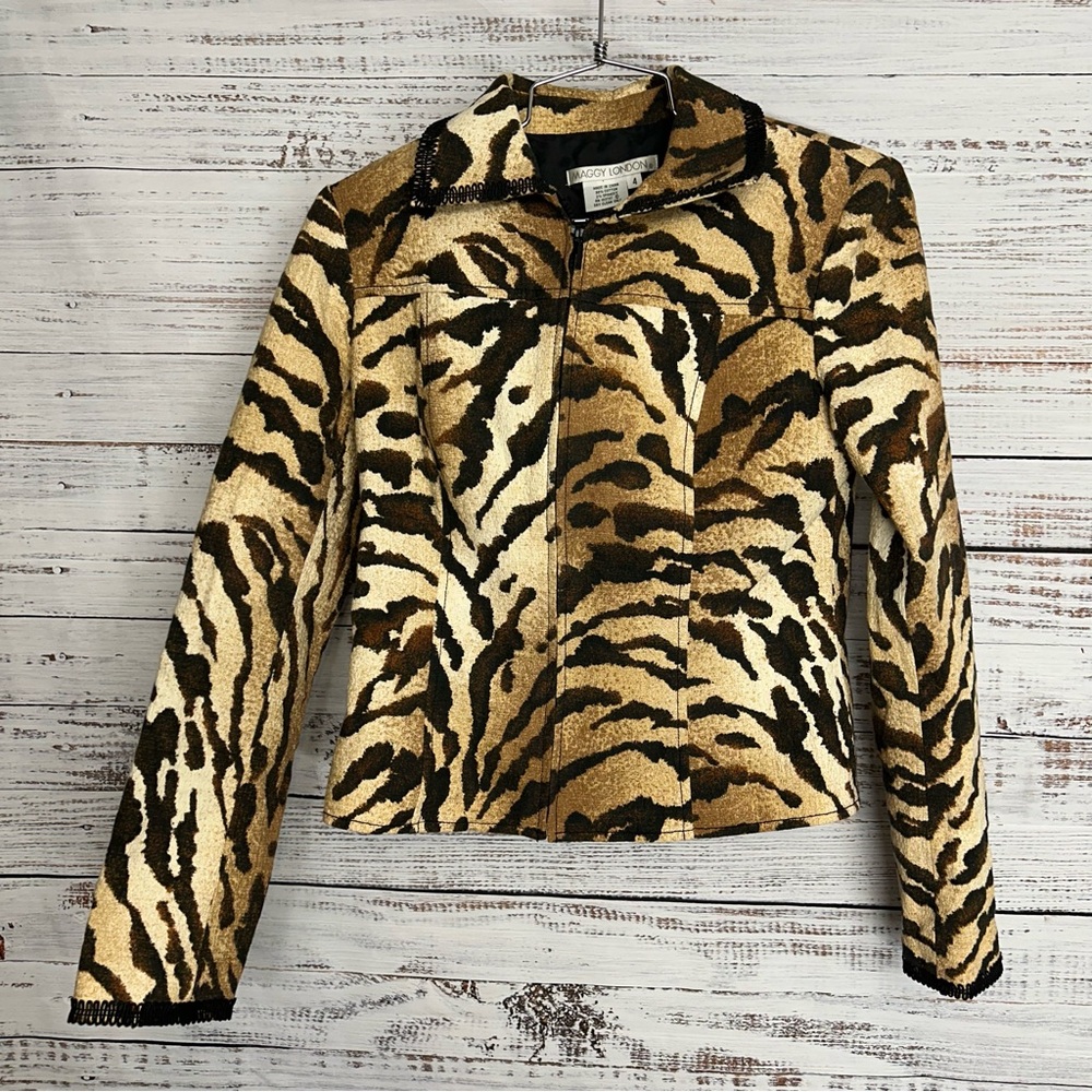 Animal Print Women's Jacket by Maggy London size 4